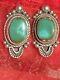 Exceptional Vintage Earrings In Royston Turquoise &. 925 By Navajo Oliver Smith