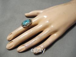 Exquisite Vintage Navajo Pilot Mountain Turquoise Sterling Silver Old