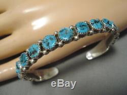 Exquisite Vintage Navajo Sterling Silver Turquoise Bracelet