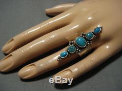 Exquisite Vintage Navajo Turquoise Sterling Silver Mane Thompson Ring Old
