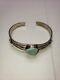 F. C. 925 Vintage Native American Navajo Sterling Silver Turquoise Cuff Bracelet