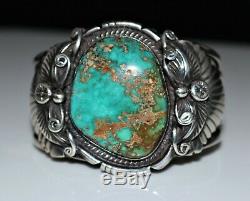 FANTASTIC Vintage Navajo Old Pawn Signed DB ROYSTON TURQUOISE Cuff Bracelet