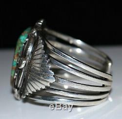 FANTASTIC Vintage Navajo Old Pawn Signed DB ROYSTON TURQUOISE Cuff Bracelet