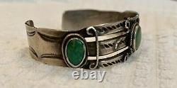 Fine Vintage Native American Navajo Old Pawn silver turquoise bracelet