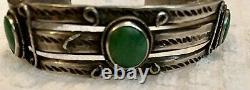 Fine Vintage Native American Navajo Old Pawn silver turquoise bracelet