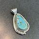 Fred Guerro Navajo Guild Turquoise Sterling Silver Pendant Vintage Signed Z8