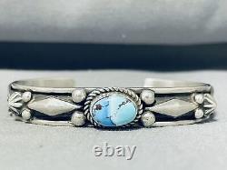 Golden Hills Turquoise! Albert Jake! Vintage Navajo Sterling Silver Bracelet