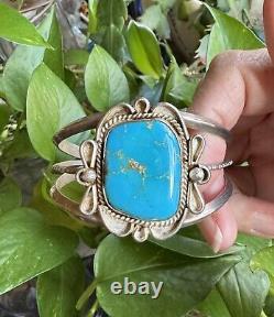 Gorgeous Vintage Navajo Kingman Turquoise Sterling Bracelet