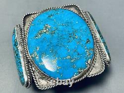 Grand Museum Vintage Navajo Turquoise Sterling Silver Bracelet