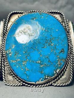 Grand Museum Vintage Navajo Turquoise Sterling Silver Bracelet