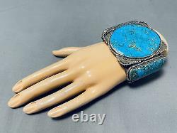 Grand Museum Vintage Navajo Turquoise Sterling Silver Bracelet