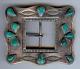 Great Large Vintage Navajo Indian Silver Turquoise Belt Buckle