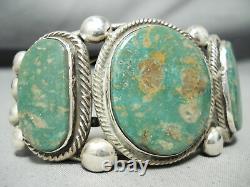Heavy Vintage Navajo Royston Turquoise Sterling Silver Bracelet