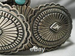 Highly Rare Vintage Navajo Gary Reeves Turquoise Sterling Silver Concho Belt Old