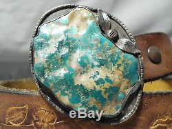 Huge Chunky Royston Turquoise Vintage Navajo Sterling Silver Concho Belt