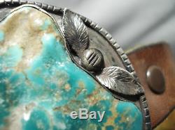 Huge Chunky Royston Turquoise Vintage Navajo Sterling Silver Concho Belt