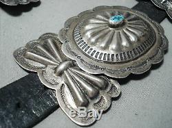 Huge Heavy Old Vintage Navajo Turquoise Sterling Silver Concho Belt
