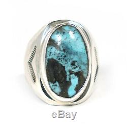 Huge Turquoise Mens Ring Vintage Style Silver Native American Navajo Large