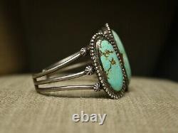 Huge Vintage Native American Navajo Turquoise Sterling Silver Cuff Bracelet