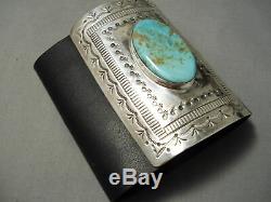 Huge Vintage Navajo 120 Grams Royston Turquoise Sterling Silver Ketoh Bracelet