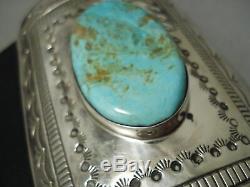 Huge Vintage Navajo 120 Grams Royston Turquoise Sterling Silver Ketoh Bracelet