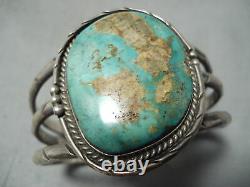 Huge Vintage Navajo Royston Turquoise Sterling Silver Bracelet