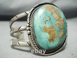 Huge Vintage Navajo Royston Turquoise Sterling Silver Bracelet