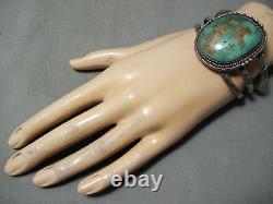 Huge Vintage Navajo Royston Turquoise Sterling Silver Bracelet