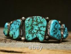 Huge vintage Native American Turquoise Sterling Silver Cuff Bracelet