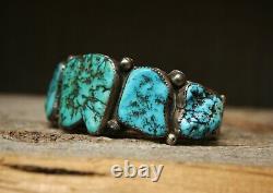 Huge vintage Native American Turquoise Sterling Silver Cuff Bracelet