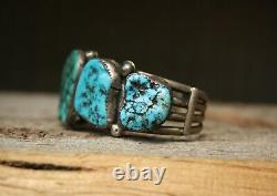 Huge vintage Native American Turquoise Sterling Silver Cuff Bracelet