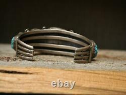 Huge vintage Native American Turquoise Sterling Silver Cuff Bracelet