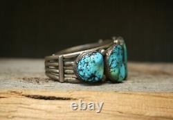 Huge vintage Native American Turquoise Sterling Silver Cuff Bracelet