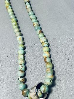 Hypnotic Vintage Navajo Royston Turquoise Sterling Silver Necklace