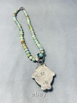 Hypnotic Vintage Navajo Royston Turquoise Sterling Silver Necklace