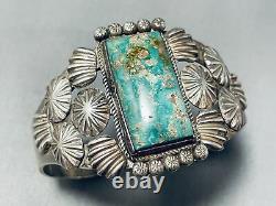 Important Contributing Artist Vintage Navajo Turquoise Sterling Silver Bracelet