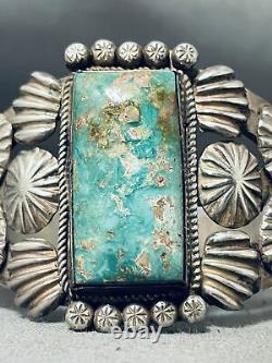 Important Contributing Artist Vintage Navajo Turquoise Sterling Silver Bracelet