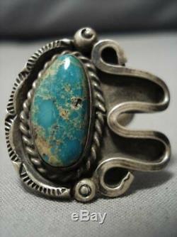Important Fox Turquoise! Vintage Navajo Sterling Silver Ring Old