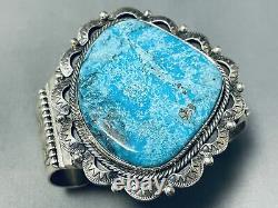 Important Gilbert Turquoise Vintage Navajo Sterling Silver Bracelet