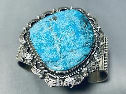 Important Gilbert Turquoise Vintage Navajo Sterling Silver Bracelet