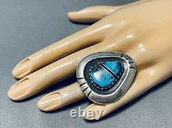 Important Julian Lovato Vintage Santo Domingo Turquoise Sterling Silver Ring