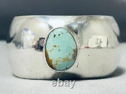 Important Kirk Smith Vintage Navajo Domed Turquoise Sterling Silver Bracelet