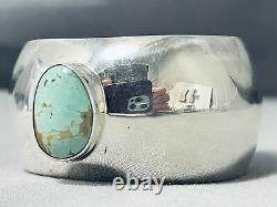 Important Kirk Smith Vintage Navajo Domed Turquoise Sterling Silver Bracelet