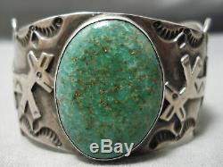 Important Paul Yellowhorse Vintage Navajo Turquoise Sterling Silver Bracelet