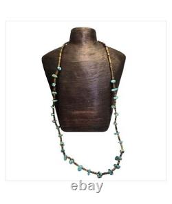 Important Rare Deposit Morenci Turquoise Vintage Navajo Heishi Necklace