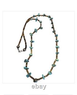 Important Rare Deposit Morenci Turquoise Vintage Navajo Heishi Necklace