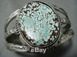 Important Vintage Navajo #8 Turquoise Sterling Silver Bracelet