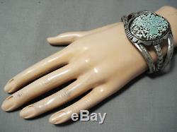 Important Vintage Navajo #8 Turquoise Sterling Silver Bracelet