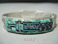 Important Vintage Navajo Carl Irene Clarke Turquoise Sterling Silver Bracelet