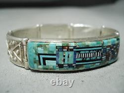 Important Vintage Navajo Carl Irene Clarke Turquoise Sterling Silver Bracelet